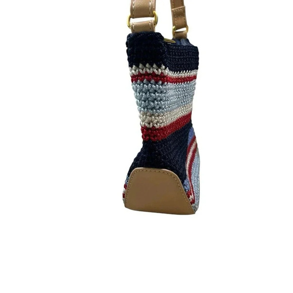 The Sak RED WHITE BLUE Crochet Shoulder Bag Boho Hippie Bohemian Purse Small - Picture 3 of 6